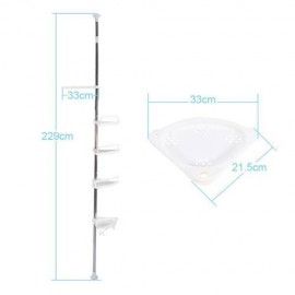 Adjustable Telescopic Bathroom Kitchen Shelf Wall Corner Shower Rack Organizer