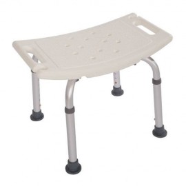 Aluminium Alloy Elderly Bath Chair without Back White Adjustable Height Convenient Bath Stool